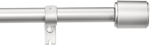 Metallo Effetto Acciaio Inossidabile a 1 Canna 76-369 cm INFLATION Bastoni per Tende estensibili con terminale Tondo Nero 76-221 cm
